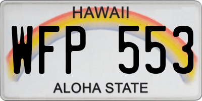 HI license plate WFP553