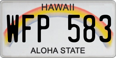 HI license plate WFP583