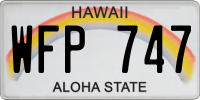 HI license plate WFP747
