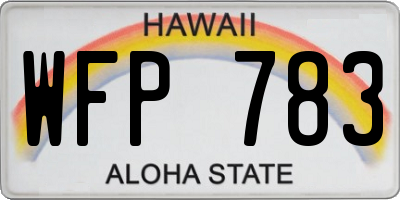 HI license plate WFP783