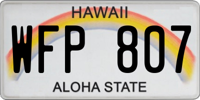 HI license plate WFP807
