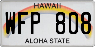 HI license plate WFP808
