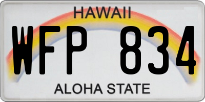 HI license plate WFP834