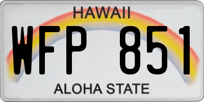 HI license plate WFP851
