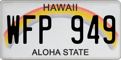 HI license plate WFP949