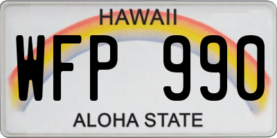 HI license plate WFP990