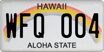 HI license plate WFQ004