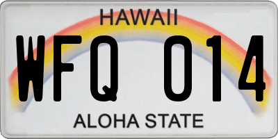 HI license plate WFQ014