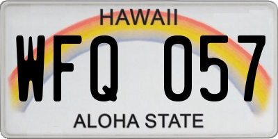 HI license plate WFQ057