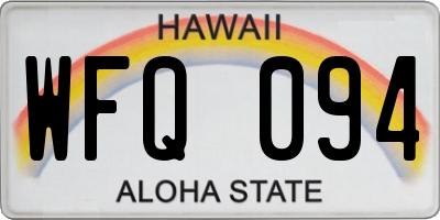 HI license plate WFQ094