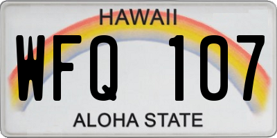 HI license plate WFQ107