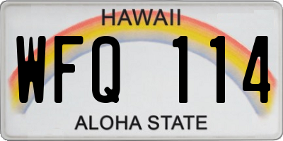 HI license plate WFQ114
