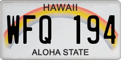 HI license plate WFQ194