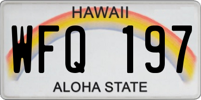 HI license plate WFQ197