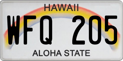 HI license plate WFQ205