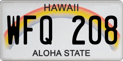 HI license plate WFQ208