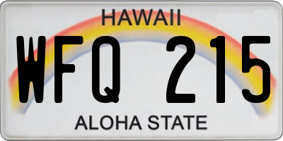 HI license plate WFQ215