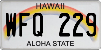 HI license plate WFQ229