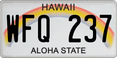 HI license plate WFQ237