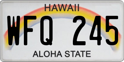 HI license plate WFQ245