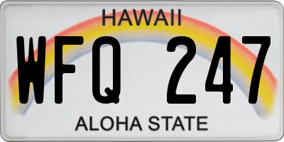 HI license plate WFQ247
