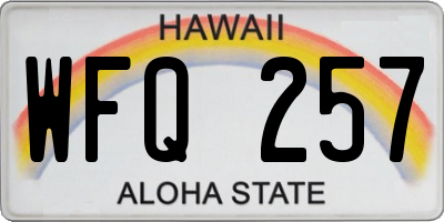 HI license plate WFQ257