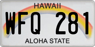 HI license plate WFQ281