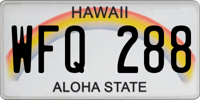 HI license plate WFQ288