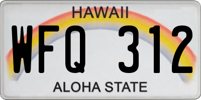 HI license plate WFQ312