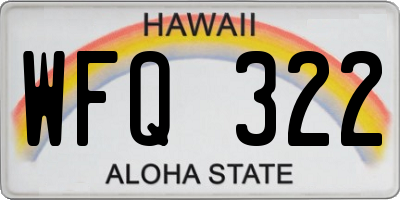 HI license plate WFQ322