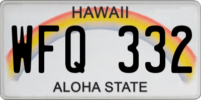 HI license plate WFQ332