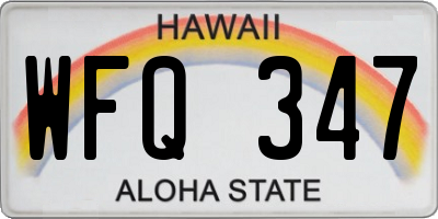HI license plate WFQ347