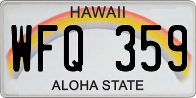 HI license plate WFQ359