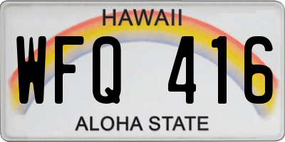 HI license plate WFQ416
