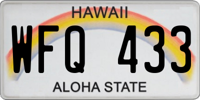 HI license plate WFQ433
