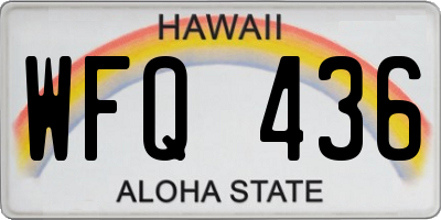 HI license plate WFQ436