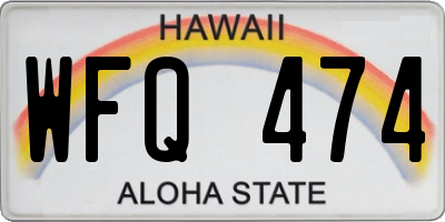 HI license plate WFQ474