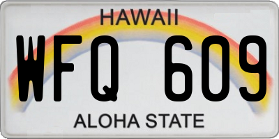 HI license plate WFQ609