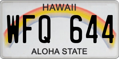 HI license plate WFQ644