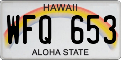 HI license plate WFQ653