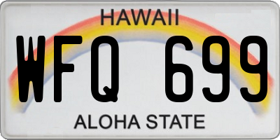 HI license plate WFQ699
