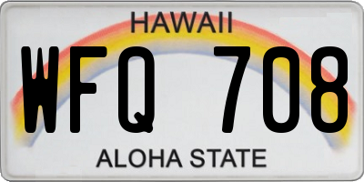 HI license plate WFQ708