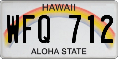 HI license plate WFQ712
