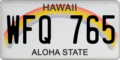 HI license plate WFQ765