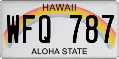 HI license plate WFQ787