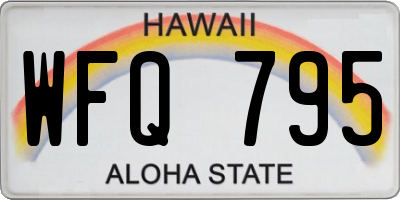 HI license plate WFQ795