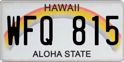 HI license plate WFQ815
