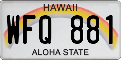 HI license plate WFQ881