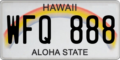 HI license plate WFQ888