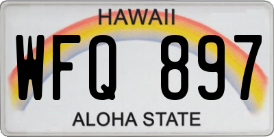 HI license plate WFQ897
